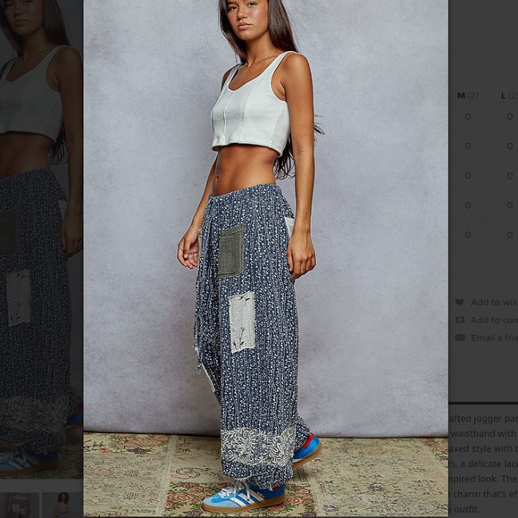 POL “ Haiti 2 “ POL Gauze Joggers with Embroidered Detail 41 - Picture 4 of 5